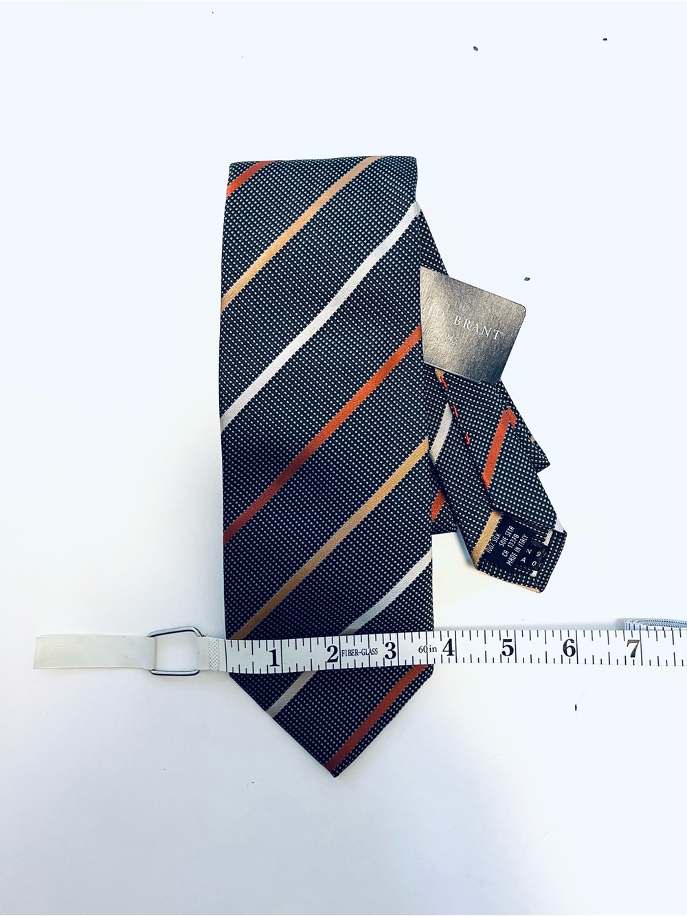 Arnold Brant 100% Silk Striped Tie - Made in Italy 56” - Picture 2 of 4